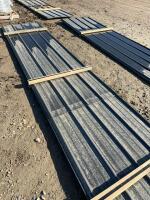 Stack of new Black steel sheeting