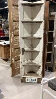 RUSTIC CORNER DISPLAY UNIT USING OLD DOOR AND HARDWARE
