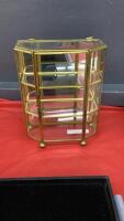 MINI GLASS & BRASS DIPLAY CASE - SWAROVSKI CRYSTALS LOOK VERY PRETTY WITH IT