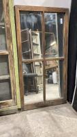 (2)WOOD WINDOW FRAMES WITH MIRRORS