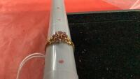 9K GOLD RING W/ RUBIES