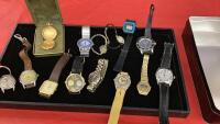 COLLECTION OF WATCHES - MEN'S & LADIES...INCLUDES A "ROLEX", CARDINAL, TIMEX, PAULINO