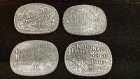 (4) NFR HESSTON COLLECTORS BELT BUCKLES - 1990 - 1993