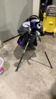 USKIDS GOLF BACKPACK BAG WITH SOME USKC CLUBS