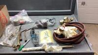 ACETYLENE HOSE W/VICTOR REGULATORS/GAUGES, VICTOR TORCHES, TIPS,