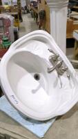 Pedestal sink and faucet