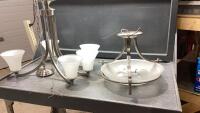 (2) LIGHT FIXTURES - PENDANT WITH 5 LIGHTS AND CEILING FIXTURE