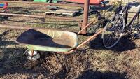 SMALL VINTAGE METAL WHEELBARROW