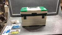 PLANO TACKLE BOX WITH FISHING SUPPLY- LURES, HOOKS, SCALE