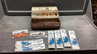 METAL &ldquo;OLD PAL&rdquo; TACKLE BOX WITH FISHING SUPPLIES - HOOKS, LURES