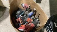 CORDED & B&D CORDLESS TOOLS,LINCOLN GREASE GUN & CHARGERS, (3) SMALL HYDRAULIC JACKS - NO HANDLES