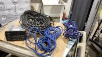 CRATE W/ EXTENSION CORDS - NO ENDS, CAR RADIO,