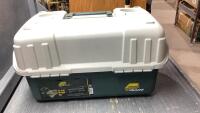 PLANO LARGE TACKLE BOX WITH HOOKS, LINE, KNIFE, WEIGHTS