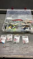 PLANO PLASTIC ORGANIZER WITH FISHING HOOKS