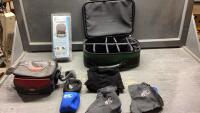 BASS PRO SHOP SOFT ORGANIZER CASE, SEAT HEATER, BERKLEY FISHING LINE CASE