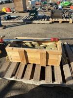 Wooden box of free weights