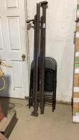 METAL BED FRAME & (2) FOLDING CHAIRS