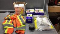 SAFETY GLASSES, VEST, SILCONE 1/2 MASKS, WIPES, COVERALLS, HEARING PROTECTION