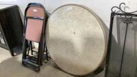 ROUND CARD TABLE (4) FOLDING CHAIRS