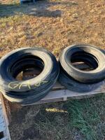 Stack of four mixed implement tires