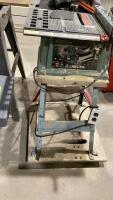 DELTA TABLE SAW ON METAL STAND + ROLLING CART