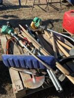 Skid of yard tools