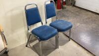 (2) BLUE STACKING CHAIRS
