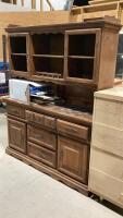 KITCHEN BUFFET HUTCH(2) PIECES - UPPER HAS 2 DOORS + CENTER SHELVES