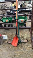 BUNDLE OF YARD TOOLS - (2) HAND CULTIVATOR, SMALL SJHOVEL, BROOM