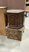 (2) END TABLES - ONE HEXAGON, ONE SQUARE