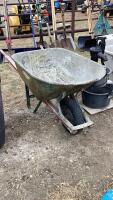 YARDWORKS DEEP METAL WHEELBARROW W/ WOOD/METAL FRAME