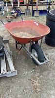 METAL WHEELBARROW W/ WOOD/METAL FRAME