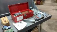 RED TOOLBOX W/HITCHMATIC WIND IN TRAILER COUPLERS