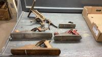 SAW VICE, SAW SET, STANLEY BAILEY 14&rdquo; PLANE(CANADA), STANLEY SHELTON 14&rdquo;(USA), FALCON 9&rdquo; BENCH PLANE (AUSTRALIA), UNMARKED BLOCK PLANE 6.5&rdquo;