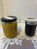 1 Jar of relish and 1 jar of Haskap raspberry jam