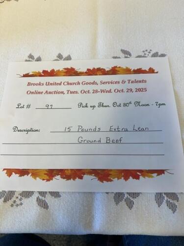 15 pounds of extra lean ground beef