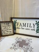 Two family plaques