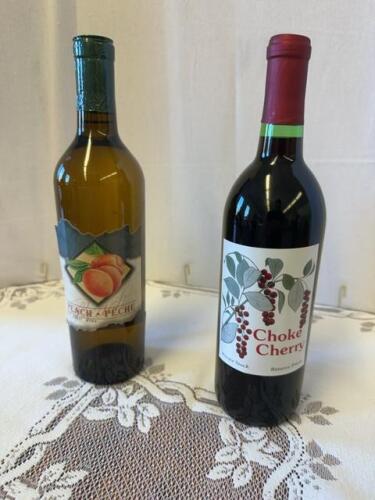 Two bottles of homemade wine
