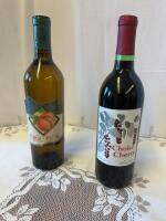 Two bottles of homemade wine