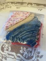 Six crocheted dish cloths