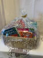 Christmas book and puzzle basket