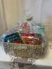 Christmas book and puzzle basket