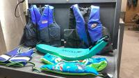 BOX W/LIFE JACKETS , FLOATATION DEVICES