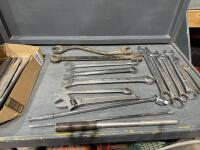 Basket of mixed wrenches and tools