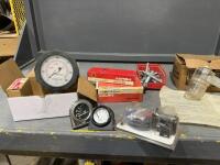 Box of miscellaneous gauges, and testers