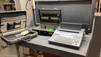 SMITH CORONA ELECTRIC TYPEWRITER + (2) BRIEF CASES