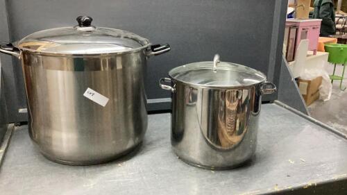 2 STAINLESS STEEL STOCK POTS