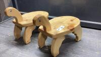 (2) TURTLE STOOLS/PLANT STANDS - LIGHTER COLOUR