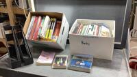 (2)BOXES OF BOOKS - SELF HELP/HEALTH + DIY BOOKS, 2 MAGAZINE HOLDERS