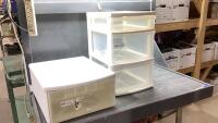 (2) STORAGE UNITS - (1) 3 DRAWER, (1) SINGLE DRAWER